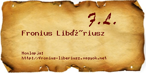 Fronius Libériusz névjegykártya